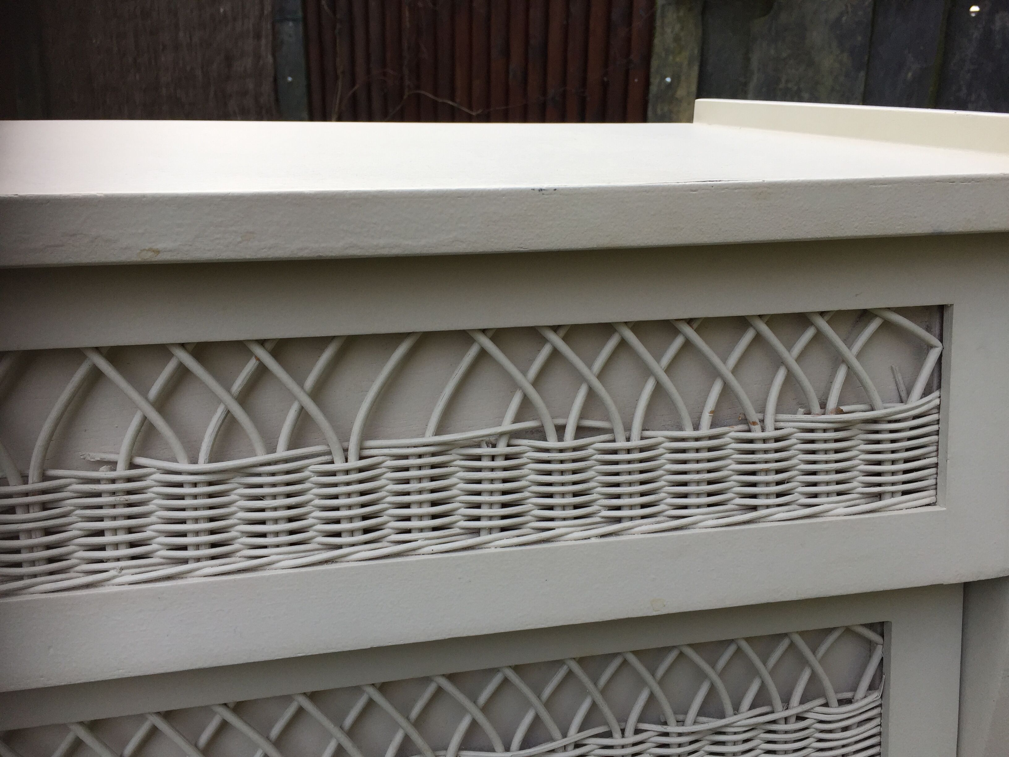 Vintage lacquered chest of drawers grey white