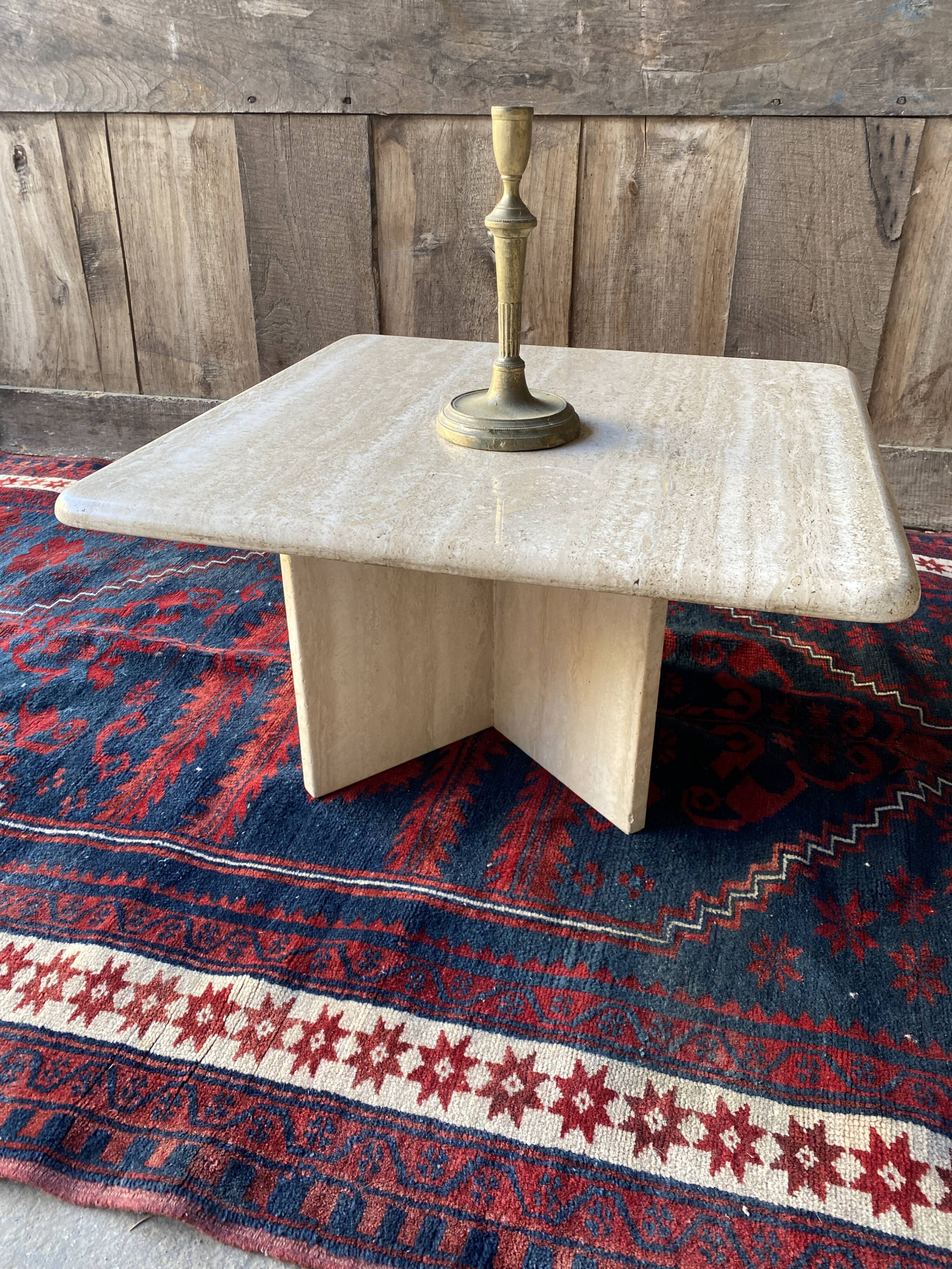 Coffee table in travertine
