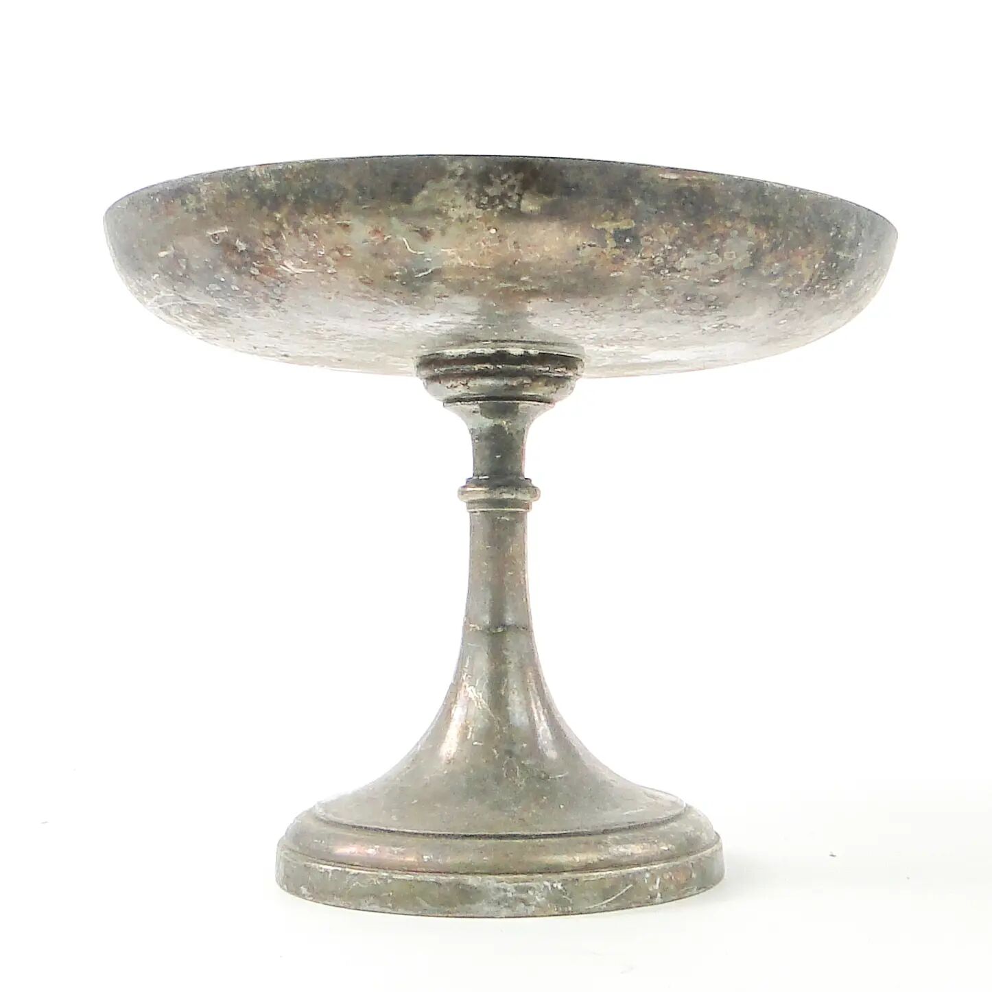 Art Deco pedestal fruit bowl, silver-plated pewter, Germany, 1930s