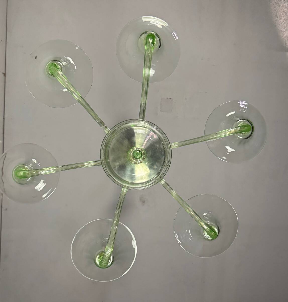 Green Murano glass Venetian chandelier, circa 1940