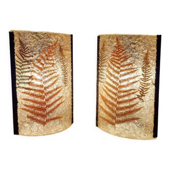 Pair of Accolay resin and inclusion wall lamps