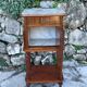 Bedside table in wood marquetry from the 19th century
