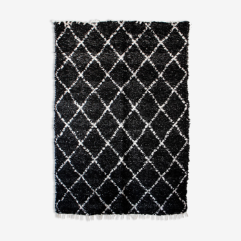Large reversible handmade carpet - 170 x 240 cm - Black and white