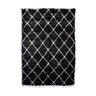 Tapis artisanal réversible 170 x 240 cm noir et blanc