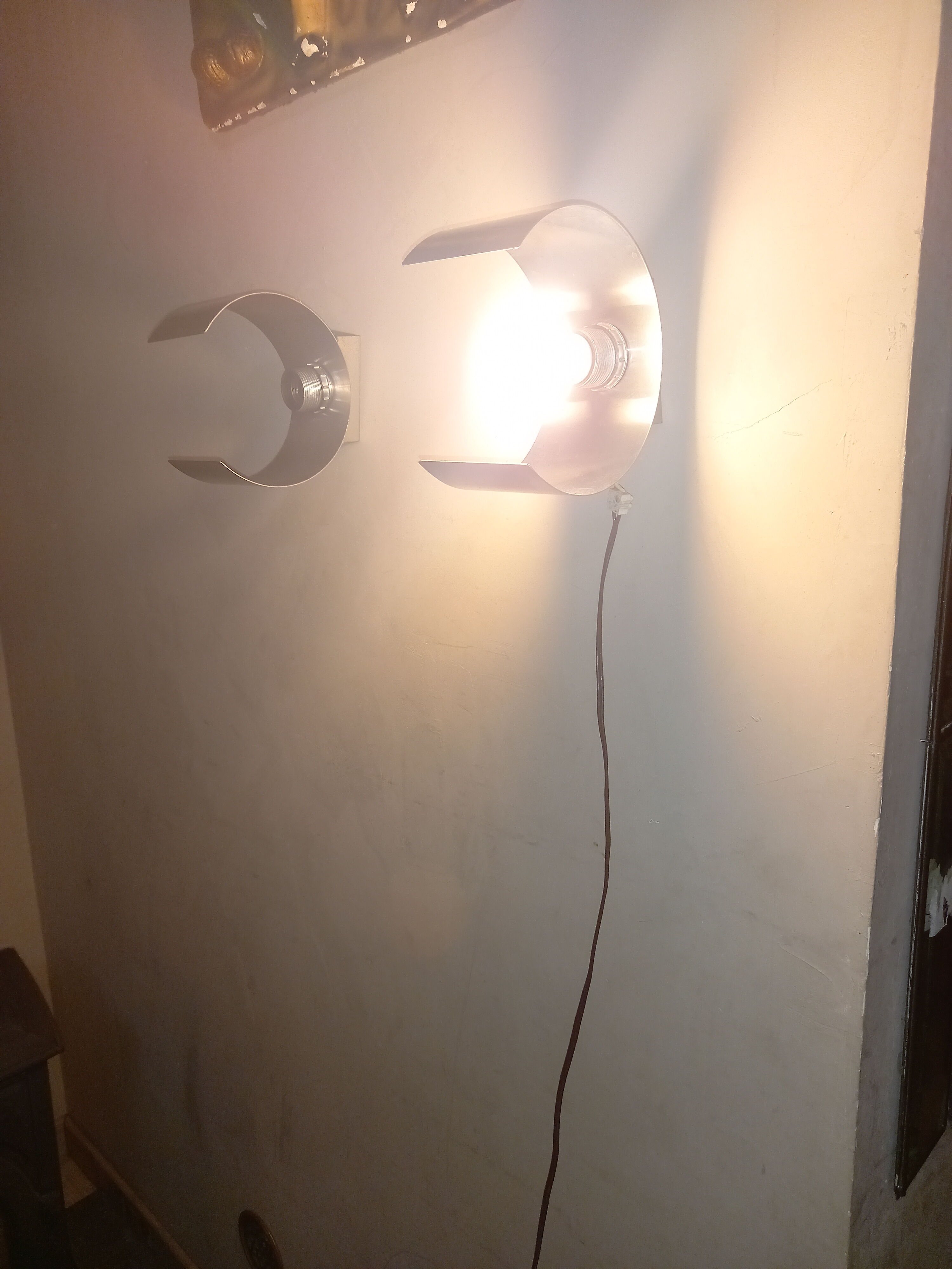 Pair of wall lamps space age 70s
