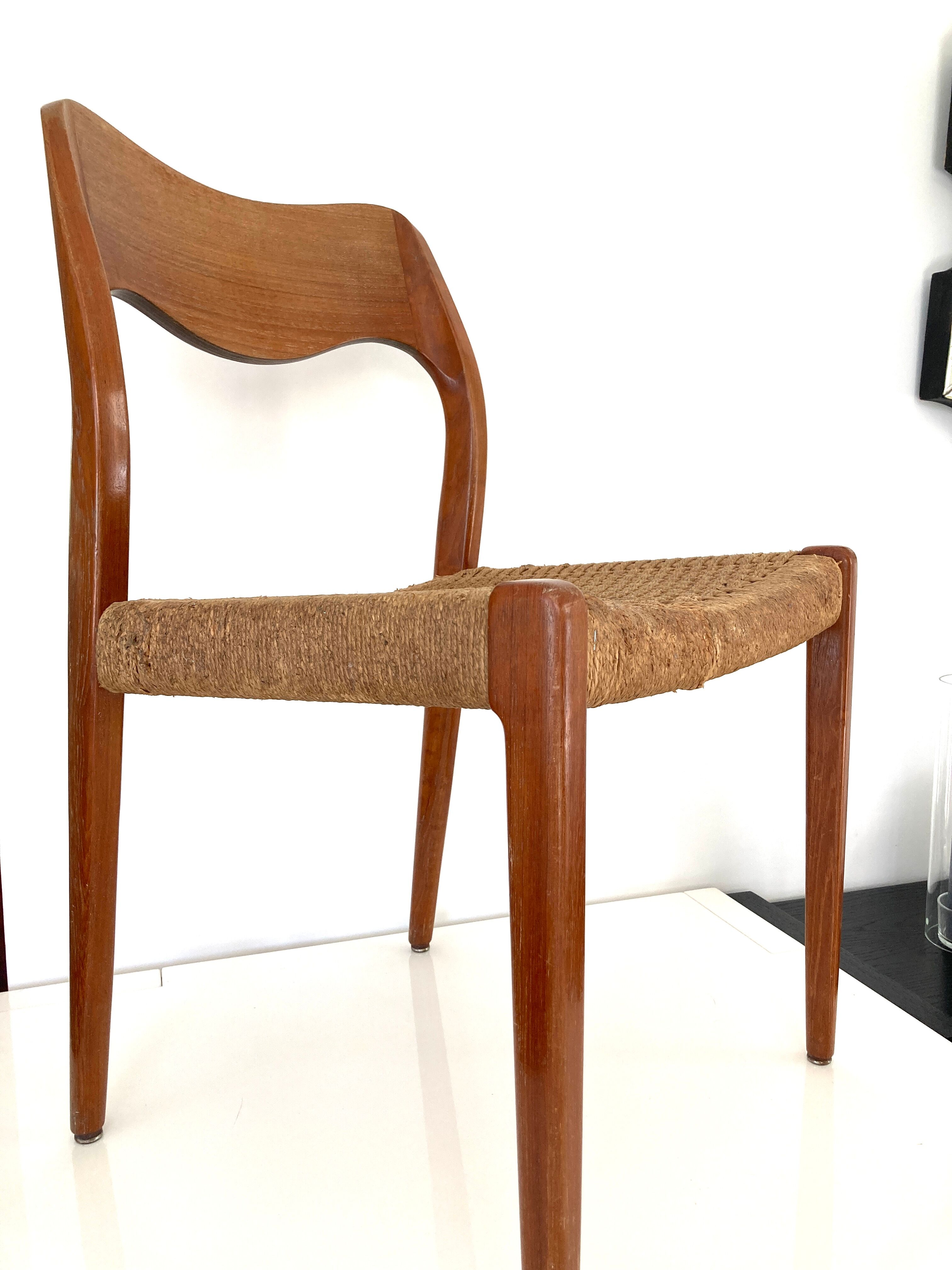 Pair of chairs model 75, by designer Niels Otto Moller (50s)