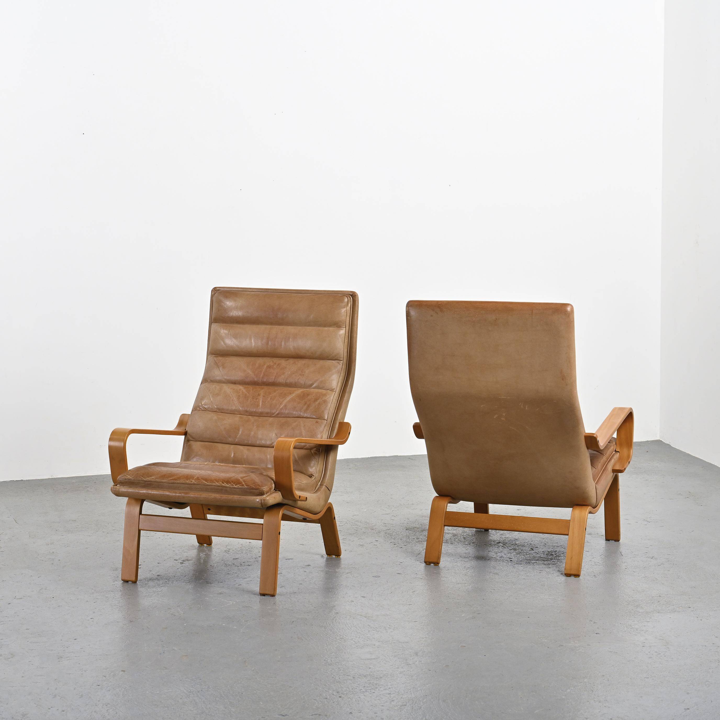 Pair of Contino model armchairs by Yngve Ekström circa 1970