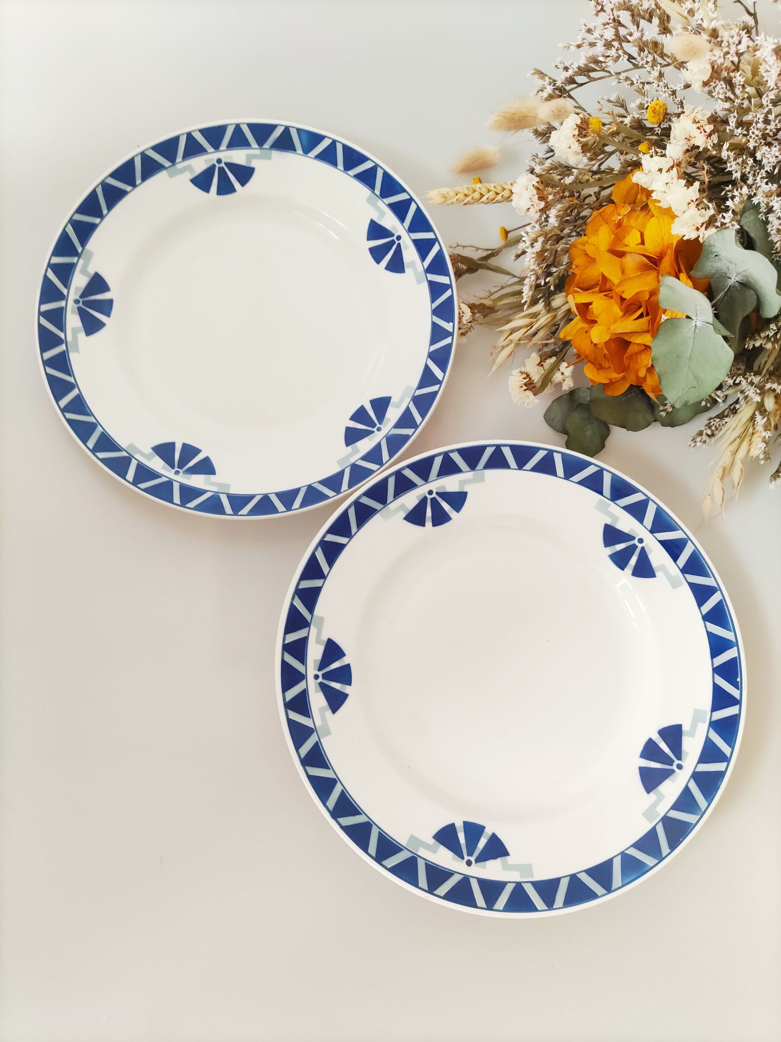 Set of 4 antique porcelain plates