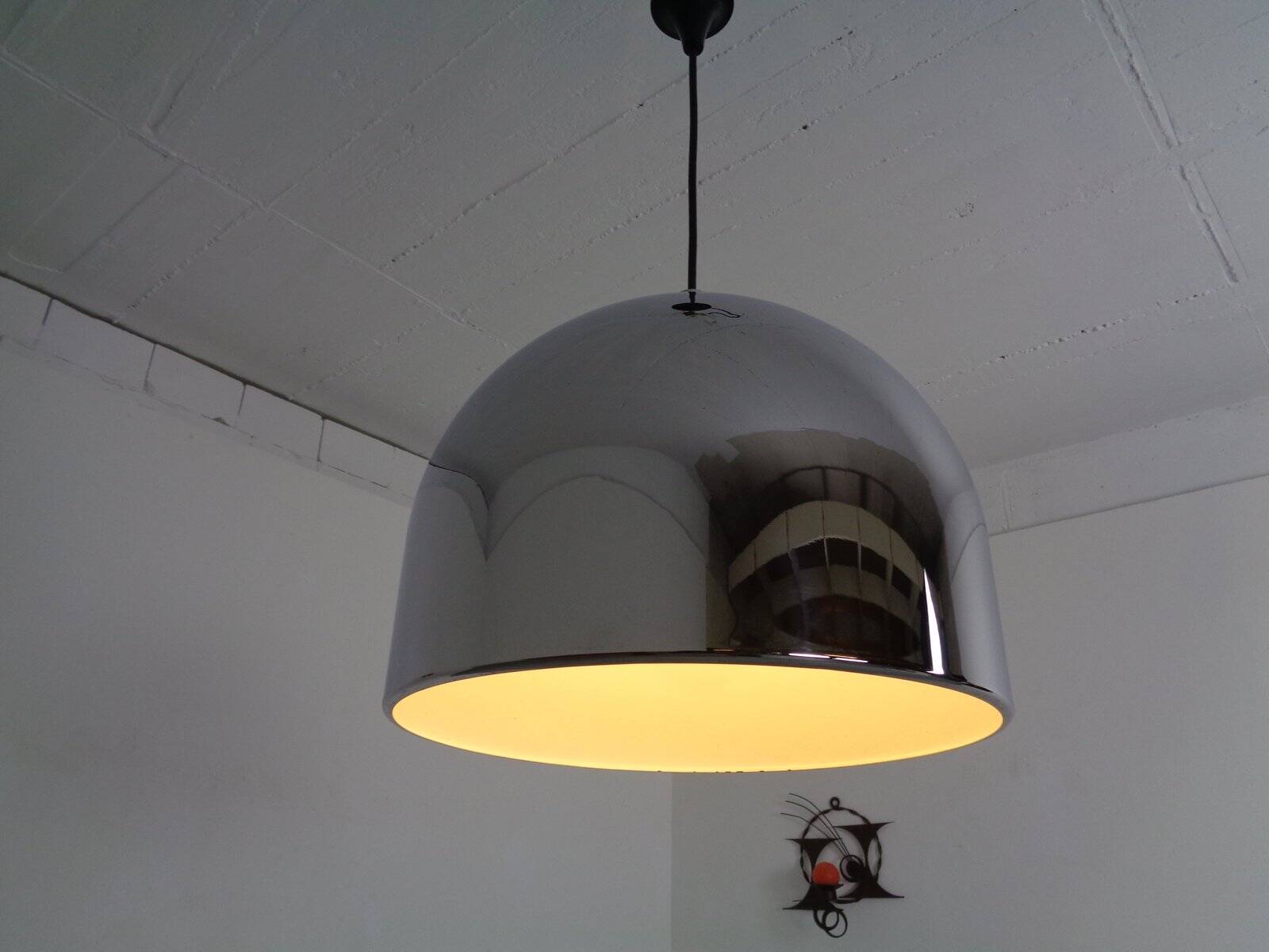 Large chrome-plated ceiling lamp from Staff, 1960s