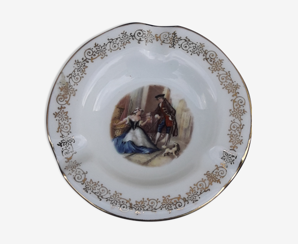 Cendrier Socomec en porcelaine de Limoges diam 10 cm