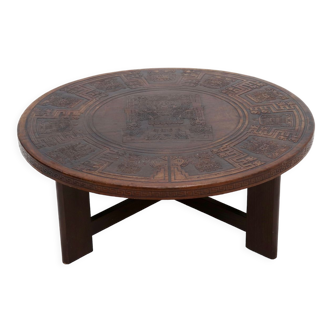 Round Coffee Table by Angel Pazmino for Muebles de Estilo 1960s