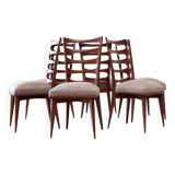 Set of six dining chairs Gaston Poisson style