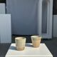 Set of 2 cups in Indonesian ceramic (brown & speckled glazed matte)
