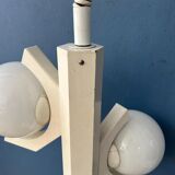 Mid-century white bony design pendant lamp with opaline glass shades