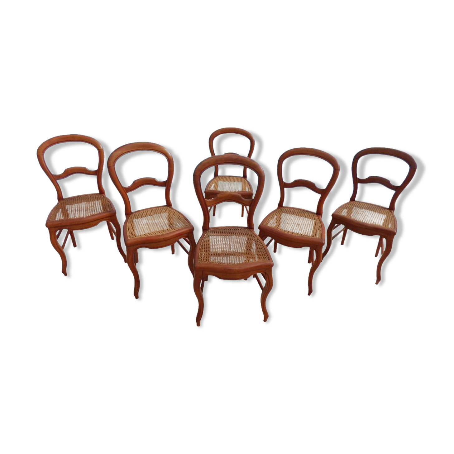6 louis Philippe style chairs in solid wood merisier