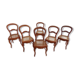 6 louis Philippe style chairs in solid wood merisier