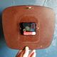 Vintage formica silent rectangular wall clock "Electric golden black"