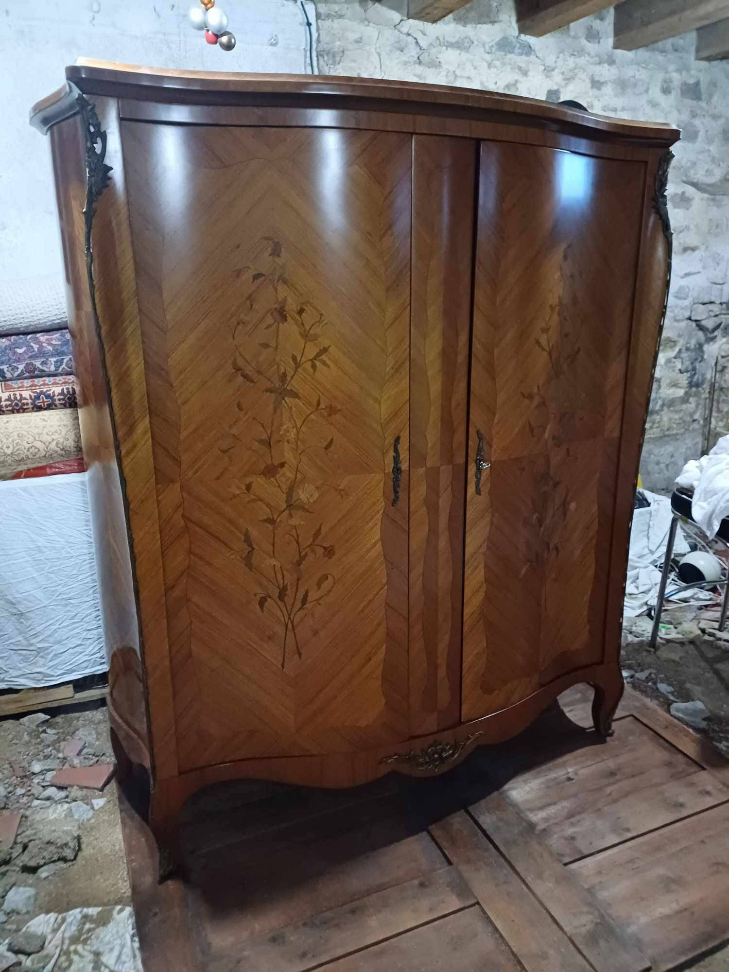 Stamped cabinet (!) 2 rosewood doors 150 long by 60 deep by 183 high