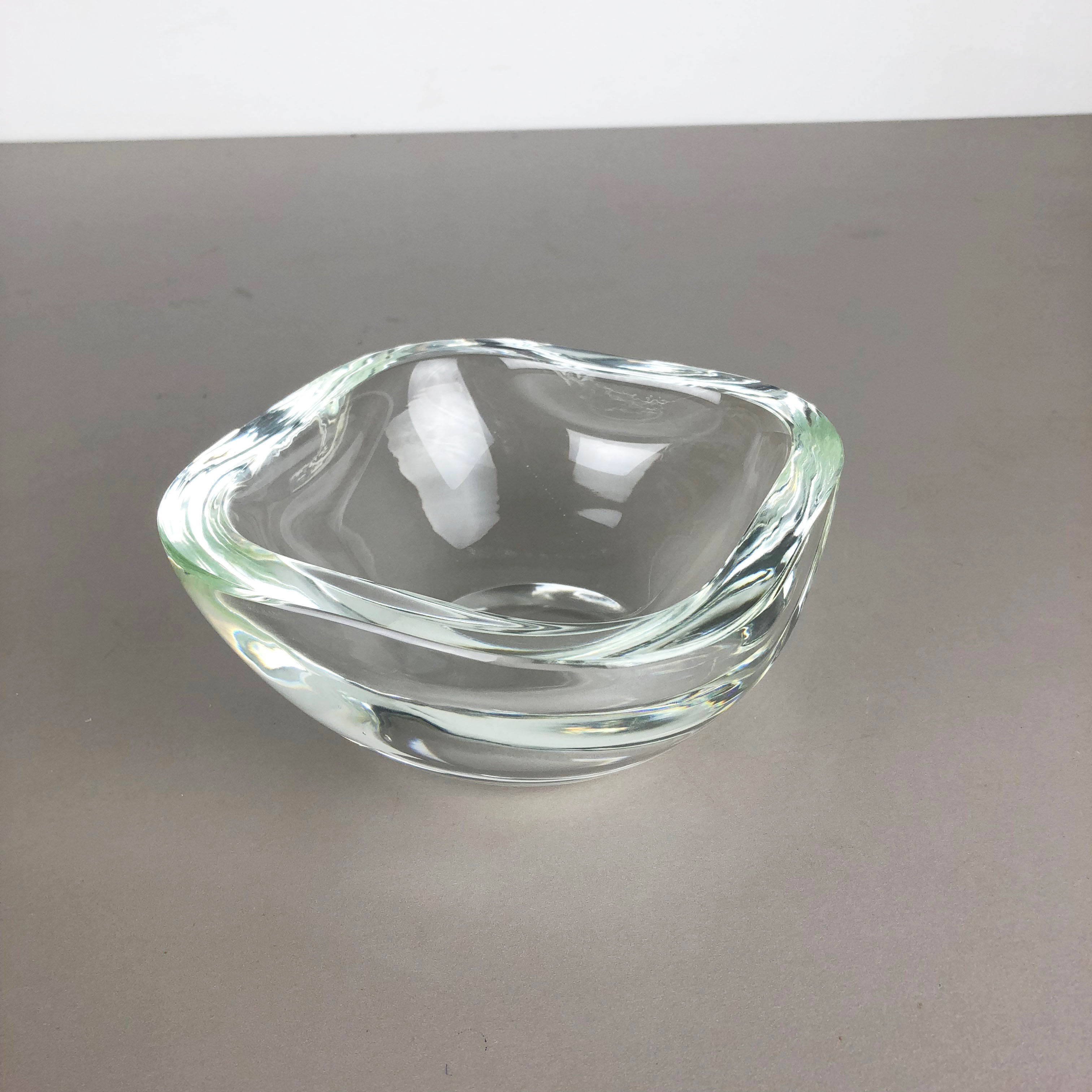 Murano clear glass shell bowl, by Gino Cenedese Italy, 1960
