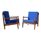 Pair of scandinavian armchairs in solid teak 50s