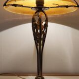 Magnificent art nouveau lamp designed for naudy and blown glass 1960