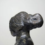 20th-century ceramic bust of a woman, art craft to be identified.