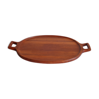 Oval Teak Wooden Serving Tray by Jens Quistgaard for Dansk Designs, Denmark 1960s.