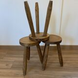 Suite of 3 minimalist tripod stools