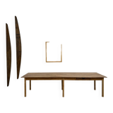 XXL table with 6 legs in solid pine and rubberwood