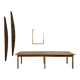 XXL table with 6 legs in solid pine and rubberwood