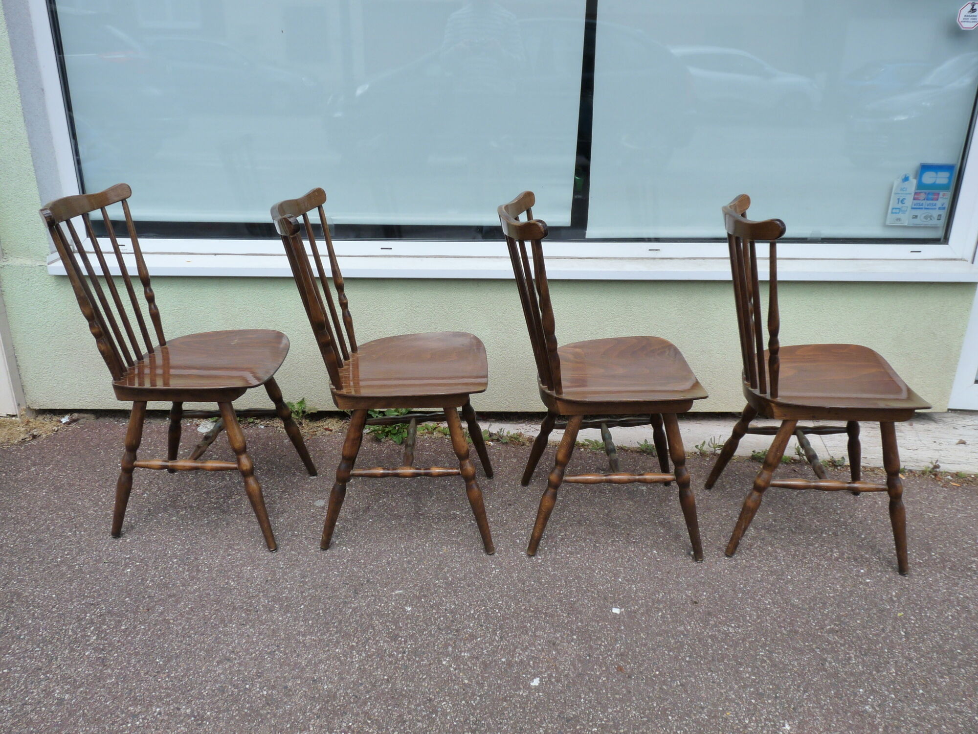 Lot of 4 bistro chairs Baumann - wood