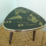 Side table, tripod, compass leg, pick shape, Japanese décor