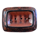 Oriental soap dish in red ceramic