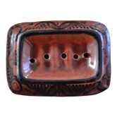 Oriental soap dish in red ceramic