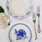 Old flat plates mismatched in earthenware