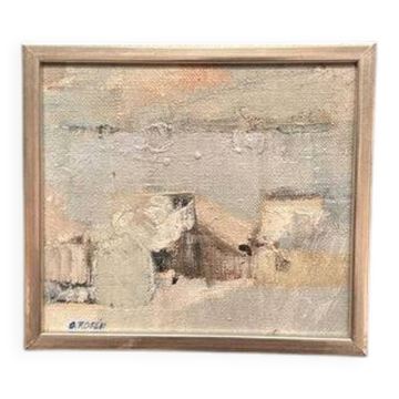 Original Swedish Oil on Board – “Abstract Seascape” by G. Rosén