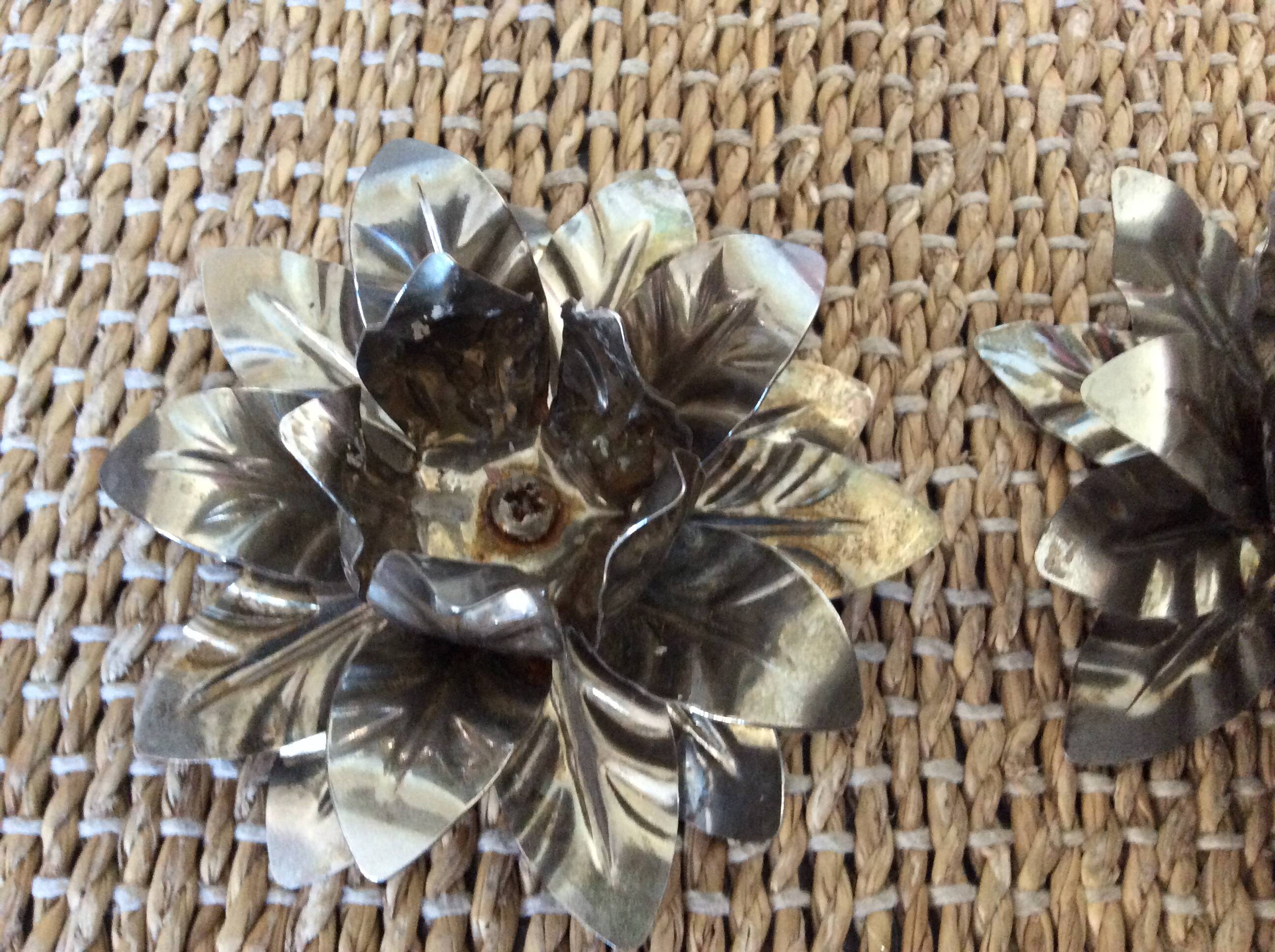 Metal flower candle holders