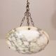 Art Deco White Albaster Chandelier, 1950s