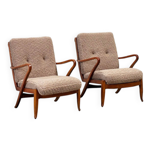 Ensemble de deux fauteuils lounge français