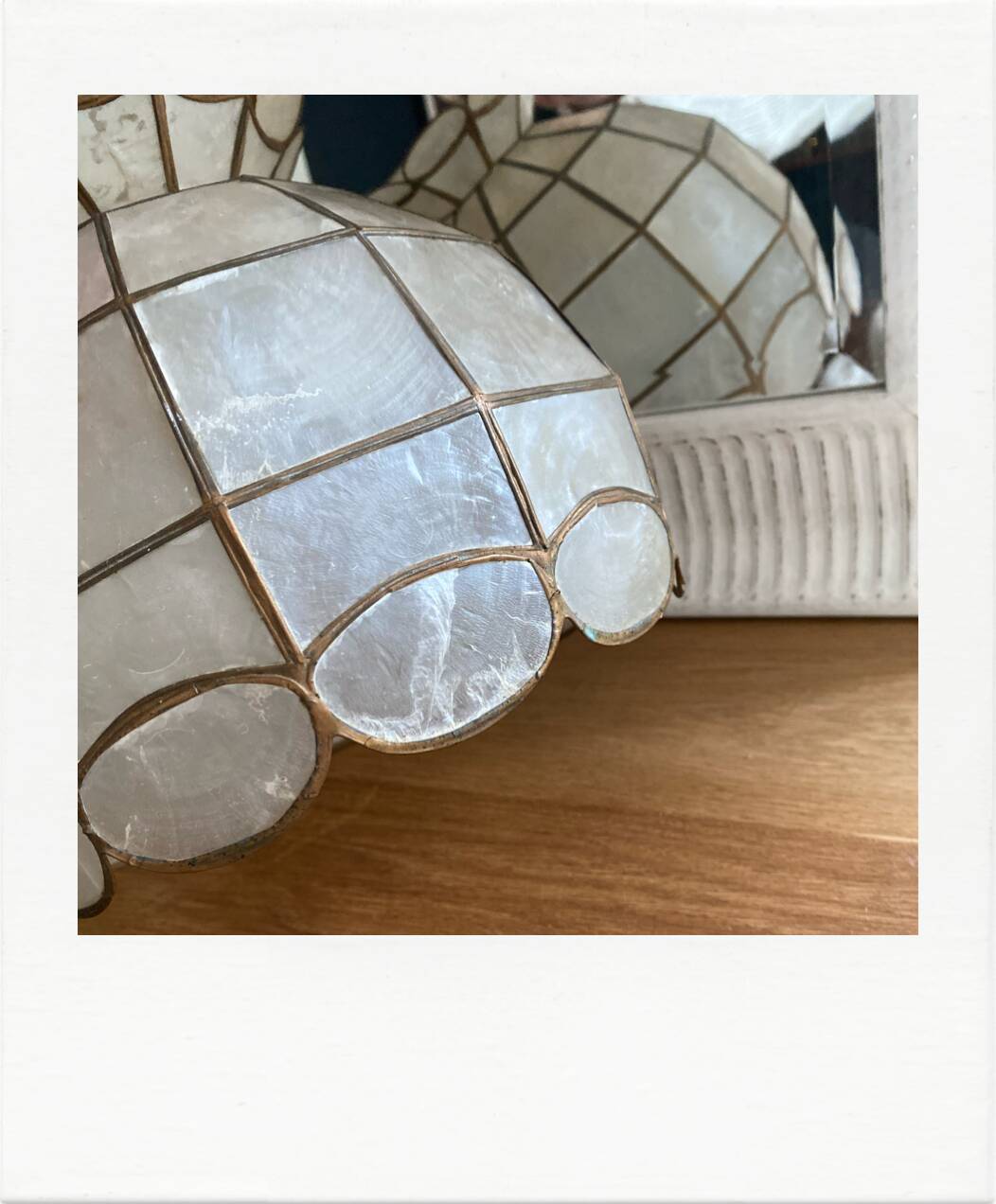 Mother-of-pearl and brass lampshade