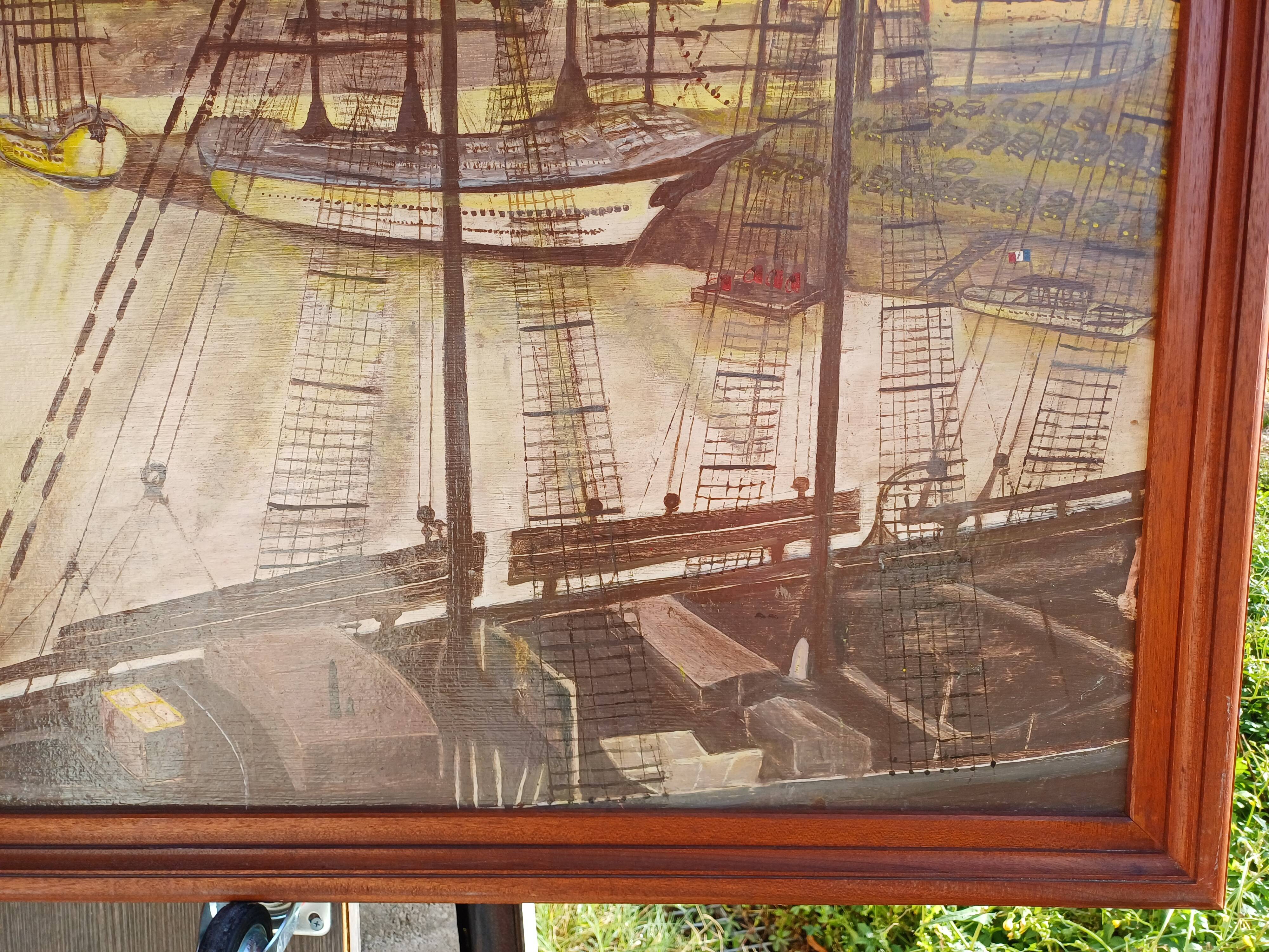 Oil on marine panel by henry sola