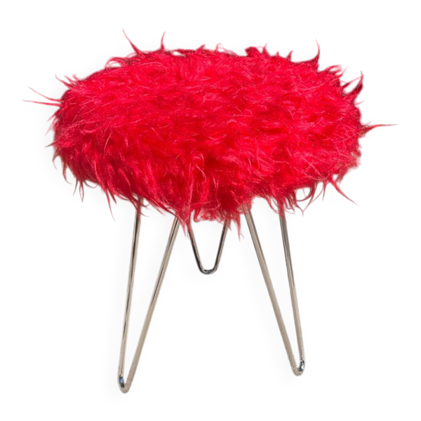 Tabouret tripode et assise Moumoute