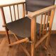paire de fauteuils Safari bois et cuir