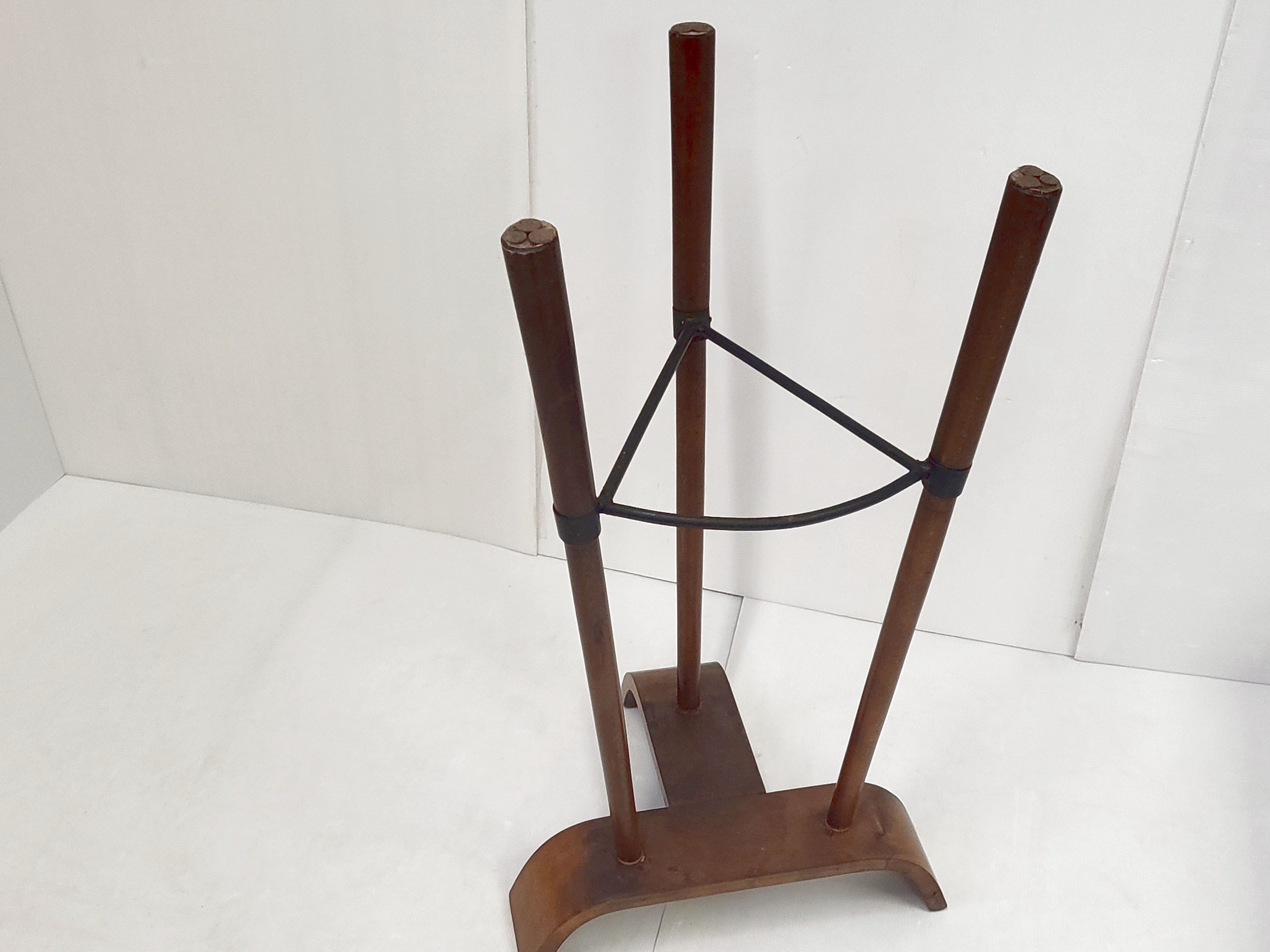 Brutalist tripod high stool 1960 vintage
