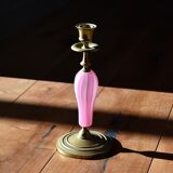 Brass and glass candle holder