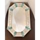 Venetian Octagonal Wall Mirror Hand-Carved in Murano Glass with Light Blue Finish