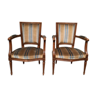 Pair of Louis XVI style armchairs