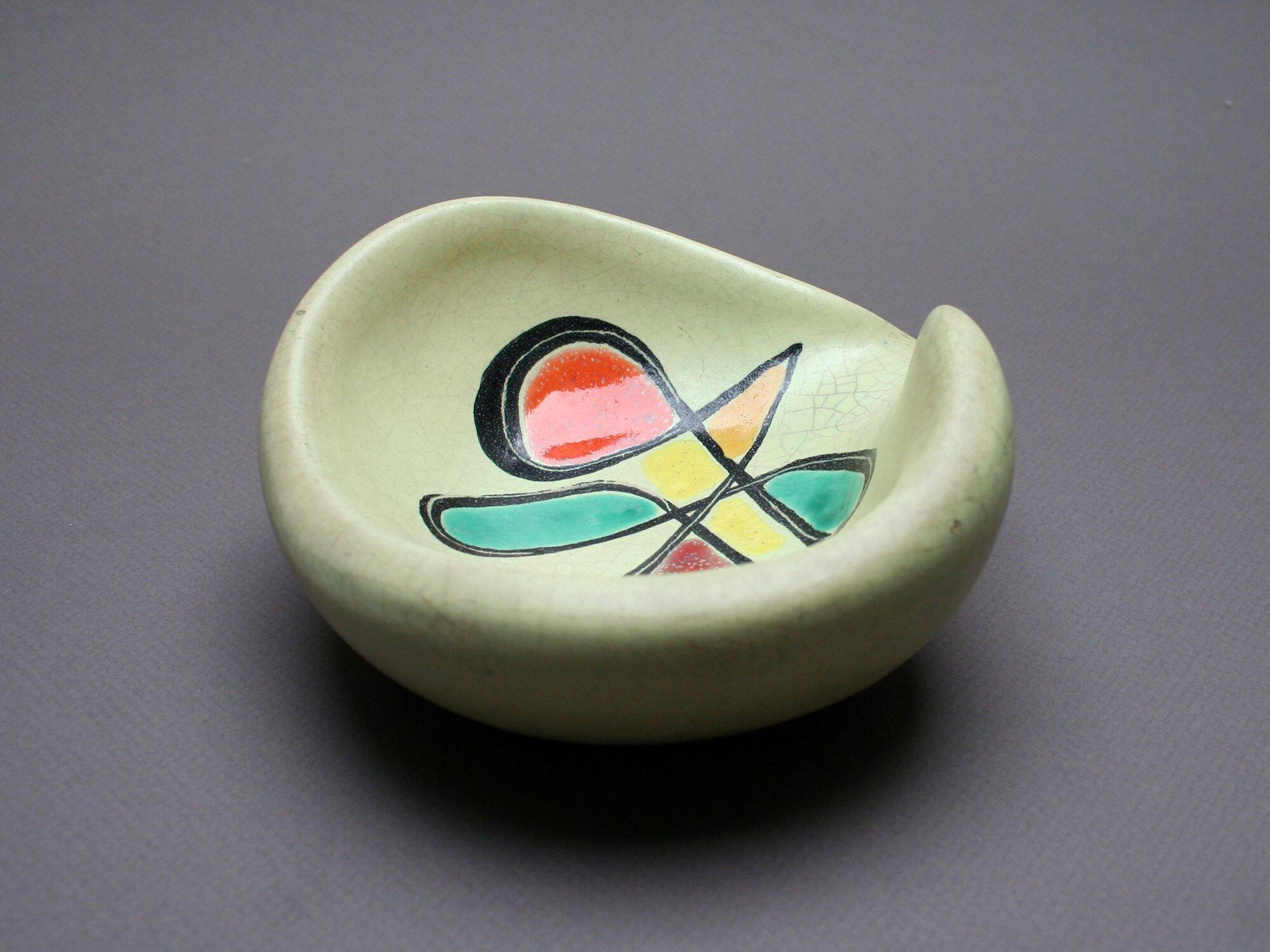 Empty pocket signed in pottery abstract pattern 1950s