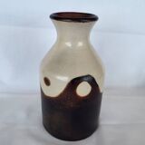 Peruvian Chulucanas Ceramic Vase Brown Beige Signed Vintage