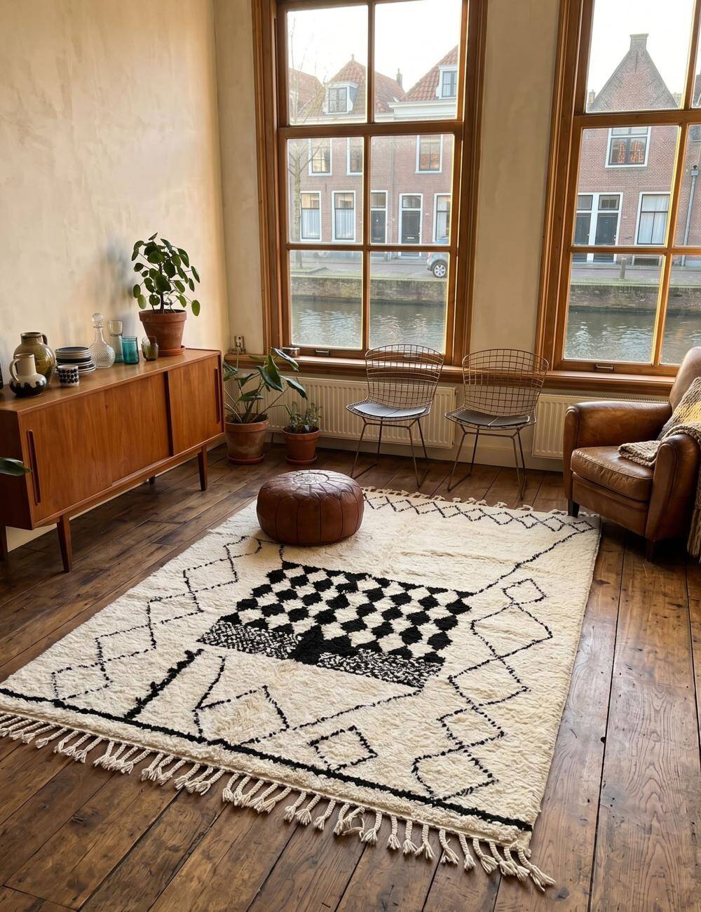 Tapis Bebère Noir et blanc - 275 x 193 cm